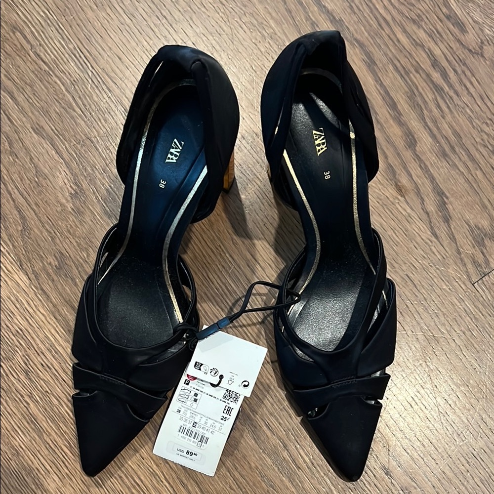 NWT Zara Elegant Black Heels for Women